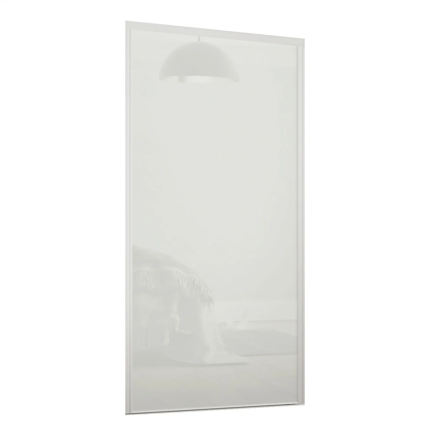 Loft Sliding Wardrobe Door Arctic White Glass with Silver Frame (W)610mm Loft Sliding Wardrobe Door Arctic White Glass With Silver Frame (W)610mm -Famous Furniture Store 12807143 1984843070305707
