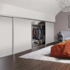 Loft Sliding Wardrobe Door White Panel With White Wood Effect Frame (W)914mm 1 Loft Sliding Wardrobe Door White Panel With White Wood Effect Frame (W)914mm -Famous Furniture Store 12807253 1674843070720445