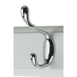 6 Coat Polished Chrome Hooks On White Stepped Board -Famous Furniture Store 12815060 7824964414443401