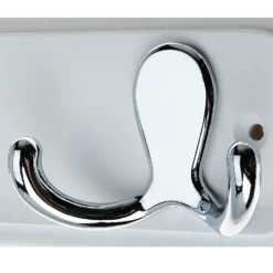None White Hook Rail - Polished Chrome - 2 Hooks -Famous Furniture Store 12815090 1834846183274403