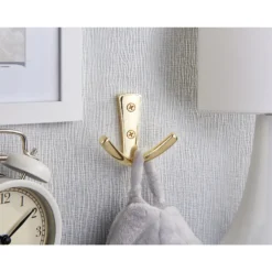 Modern Twin Hook - Polished Brass -Famous Furniture Store 12817375 5634995165171714