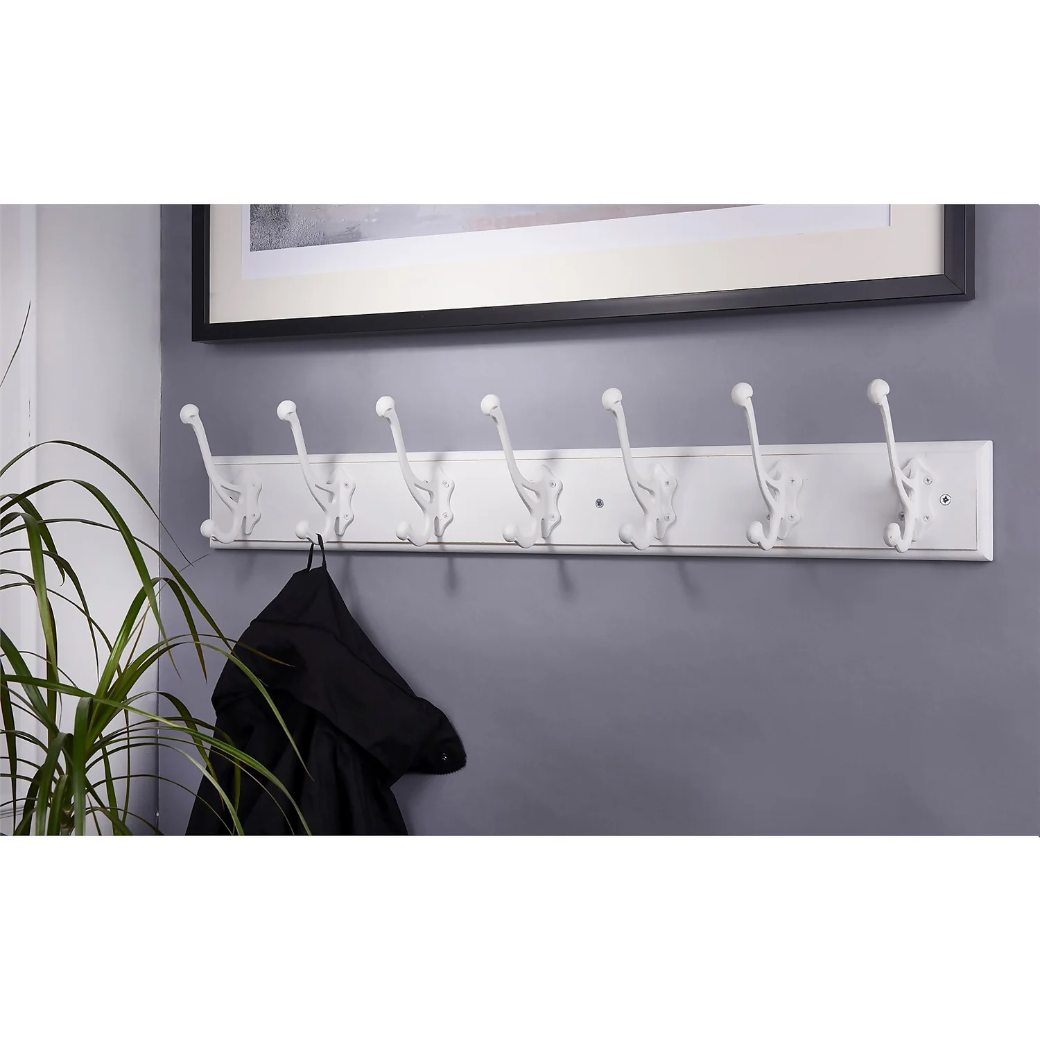 7 White Antique Hooks on Rustic Board 7 White Antique Hooks On Rustic Board -Famous Furniture Store 12821172 2404845727366377