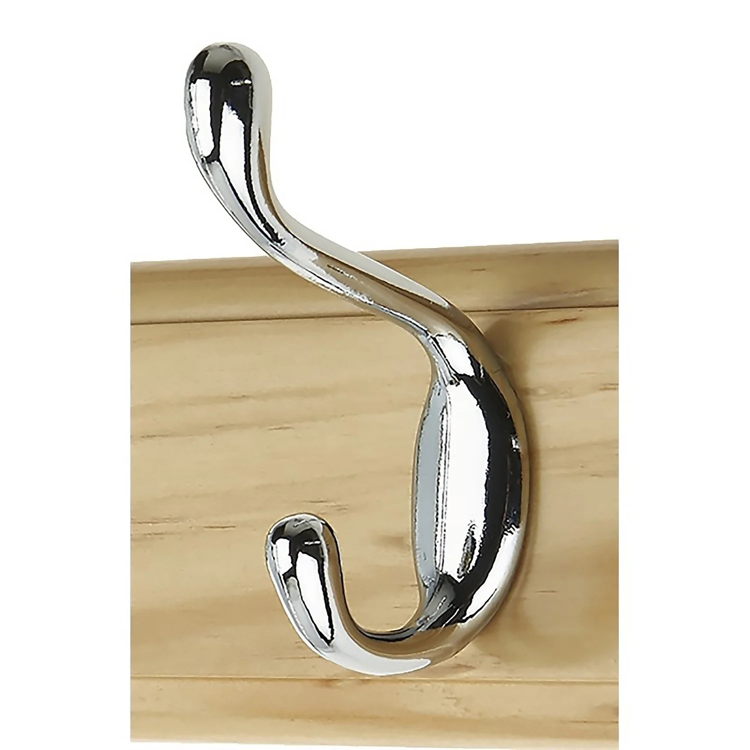 4 Coat Polished Chrome Hooks on Pine Stepped Board 4 Coat Polished Chrome Hooks On Pine Stepped Board -Famous Furniture Store 12821181 1214964414443842