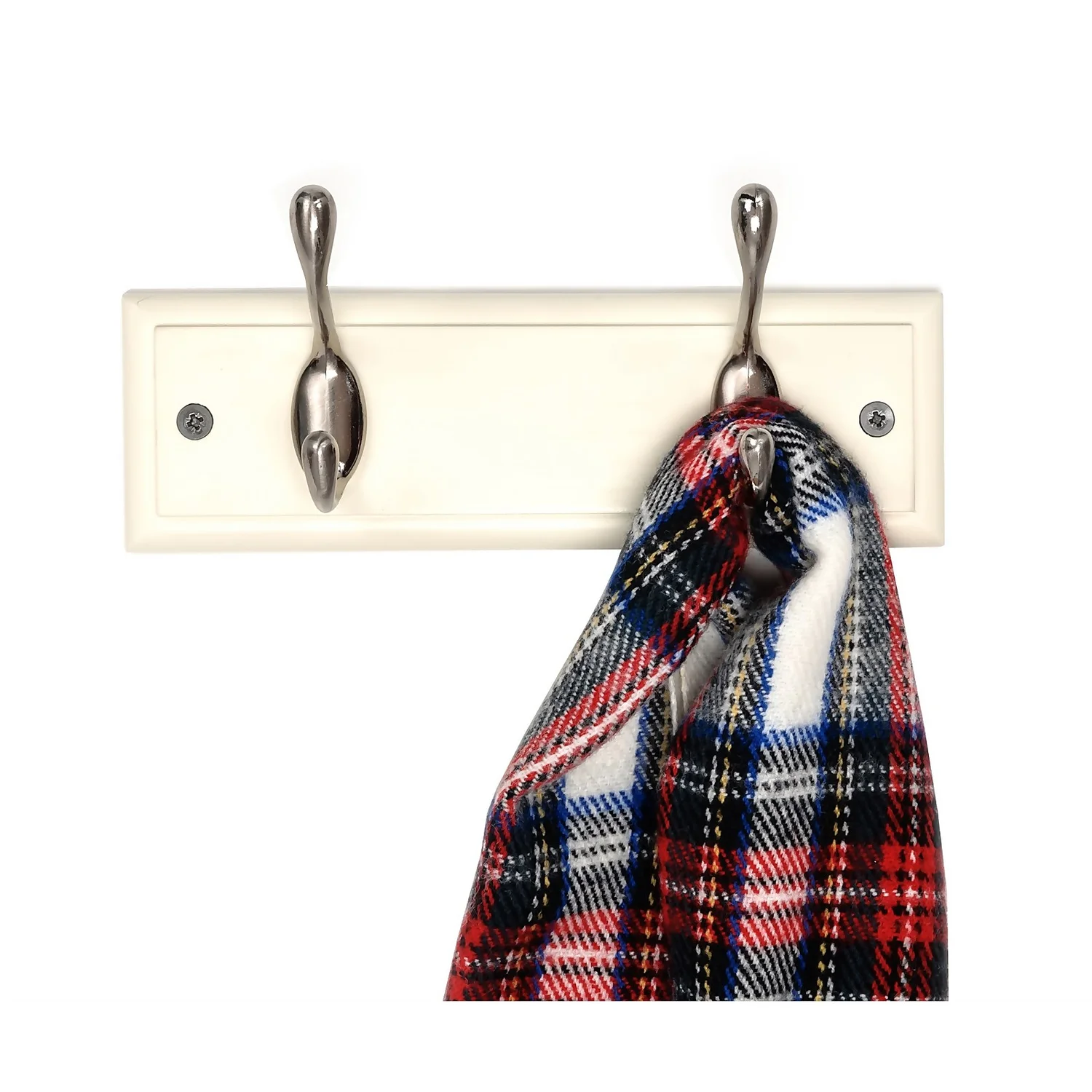 2 Coat Satin Nickel Hooks on Cream Stepped Board 2 Coat Satin Nickel Hooks On Cream Stepped Board -Famous Furniture Store 12821284 7974845727472163