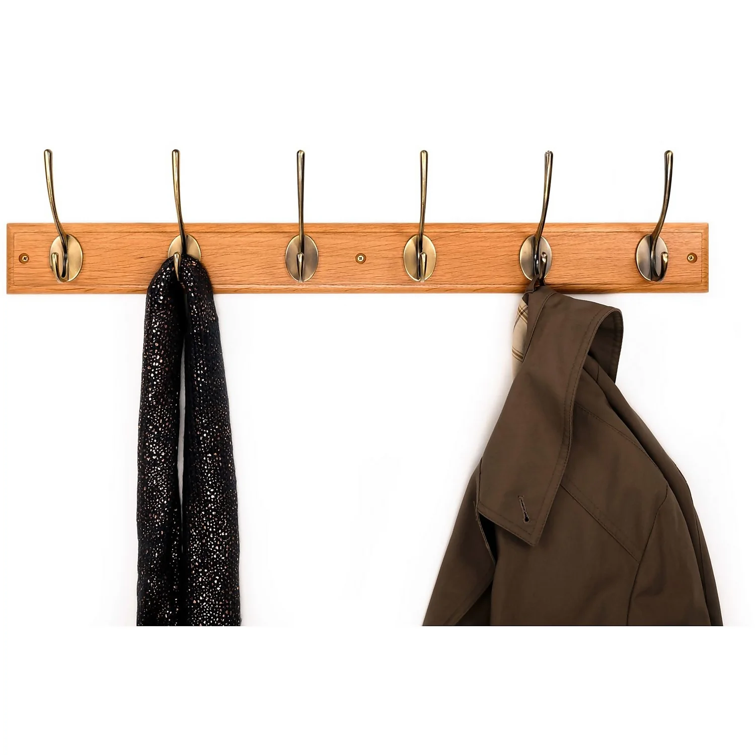 6 Victorian Antiqued Brass Hooks on Oak Stepped Board 6 Victorian Antiqued Brass Hooks On Oak Stepped Board -Famous Furniture Store 12821288 8334845727720692