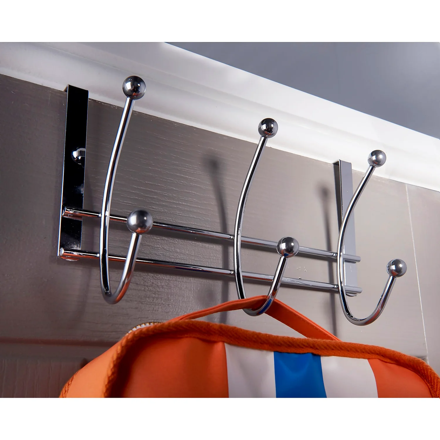 Hat and Coat Over the Door Hanger - Chrome Plated - 3 Hooks None Hat And Coat Over The Door Hanger - Chrome Plated - 3 Hooks -Famous Furniture Store 12834189 1304846174423773