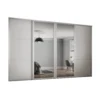 Shaker 4 Door Sliding Wardrobe Kit White Panel / Mirror With White Frame (W)2290 X (H)2260mm