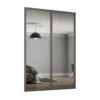 Shaker 2 Door Sliding Wardrobe Kit Mirror With Stone Grey Frame (W)1449 X (H)2260mm