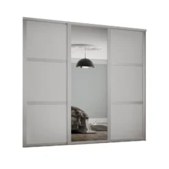 Shaker 3 Door Sliding Wardrobe Kit Cashmere Panel / Mirror (W)2136 X (H)2260mm