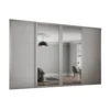 Shaker 4 Door Sliding Wardrobe Kit Cashmere Panel / Mirror (W)3506 X (H)2260mm