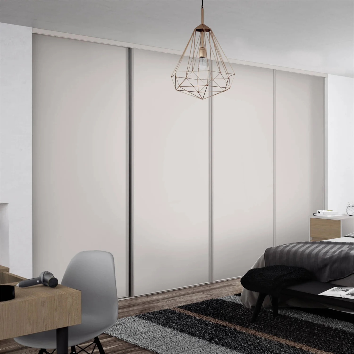 Classic 4 Door Sliding Wardrobe Kit Dove Grey Panel (W)2370 x (H)2260mm Classic 4 Door Sliding Wardrobe Kit Dove Grey Panel (W)2370 X (H)2260mm -Famous Furniture Store 12835648 1664833216471270