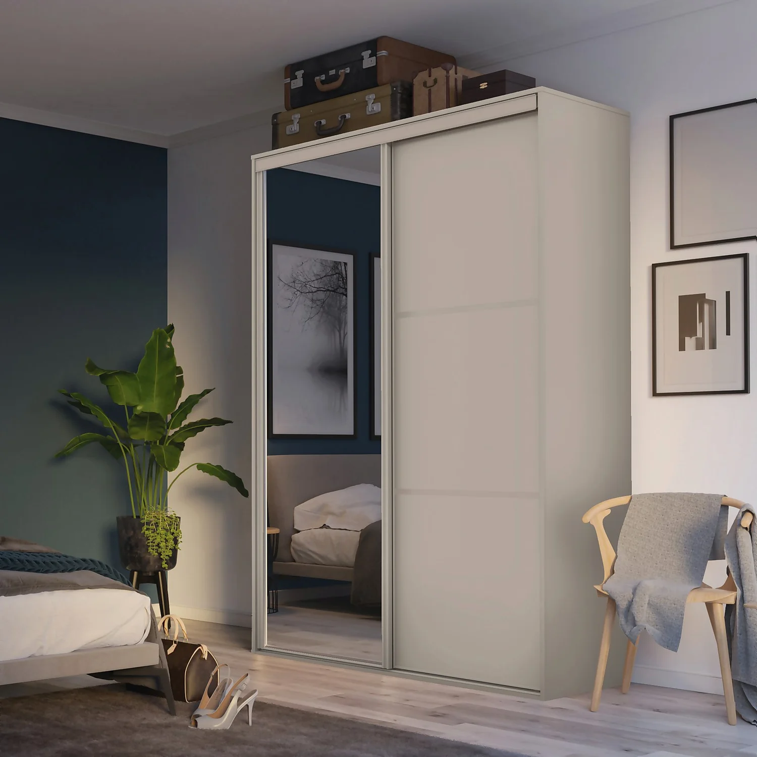 Cashmere Freestanding Sliding Wardrobe with Interiors (W)1530mm Cashmere Freestanding Sliding Wardrobe With Interiors (W)1530mm -Famous Furniture Store 12835782 1334847722498911