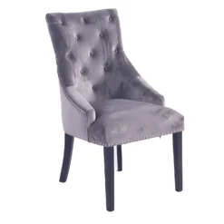 Annabelle Velvet Dining Chairs - Set Of 2 - Grey 2 Annabelle Velvet Dining Chairs - Set Of 2 - Grey -Famous Furniture Store 12838750 1104904215103973