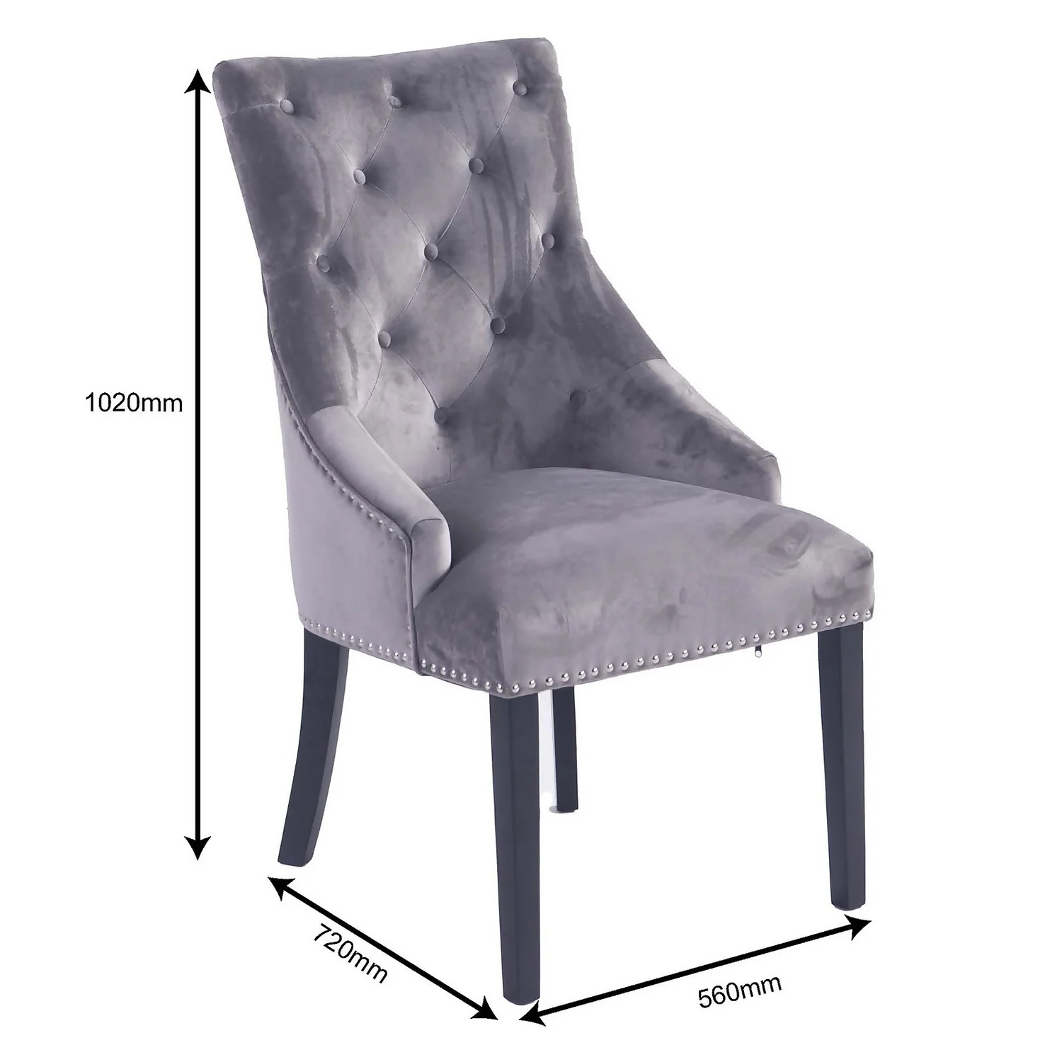 Annabelle Velvet Dining Chairs - Set of 2 - Grey Annabelle Velvet Dining Chairs - Set Of 2 - Grey -Famous Furniture Store 12838750 2044904215314738