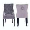 Annabelle Velvet Dining Chairs - Set Of 2 - Grey