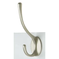 4 Victorian Satin Nickel Hooks On White Bloc Board -Famous Furniture Store 12839291 3364964414490930