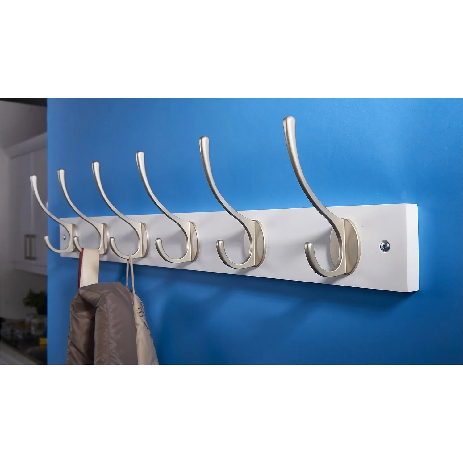 6 Victorian Satin Nickel Hooks on White Bloc Board 6 Victorian Satin Nickel Hooks On White Bloc Board -Famous Furniture Store 12839295 1604845858574083