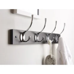 4 Victorian Chrome Hooks On Black Bloc Board -Famous Furniture Store 12839302 8144845858749868