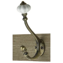 4 Ceramic Antique Brass Hook On Dark Rustic Board -Famous Furniture Store 12839315 1114964597768250