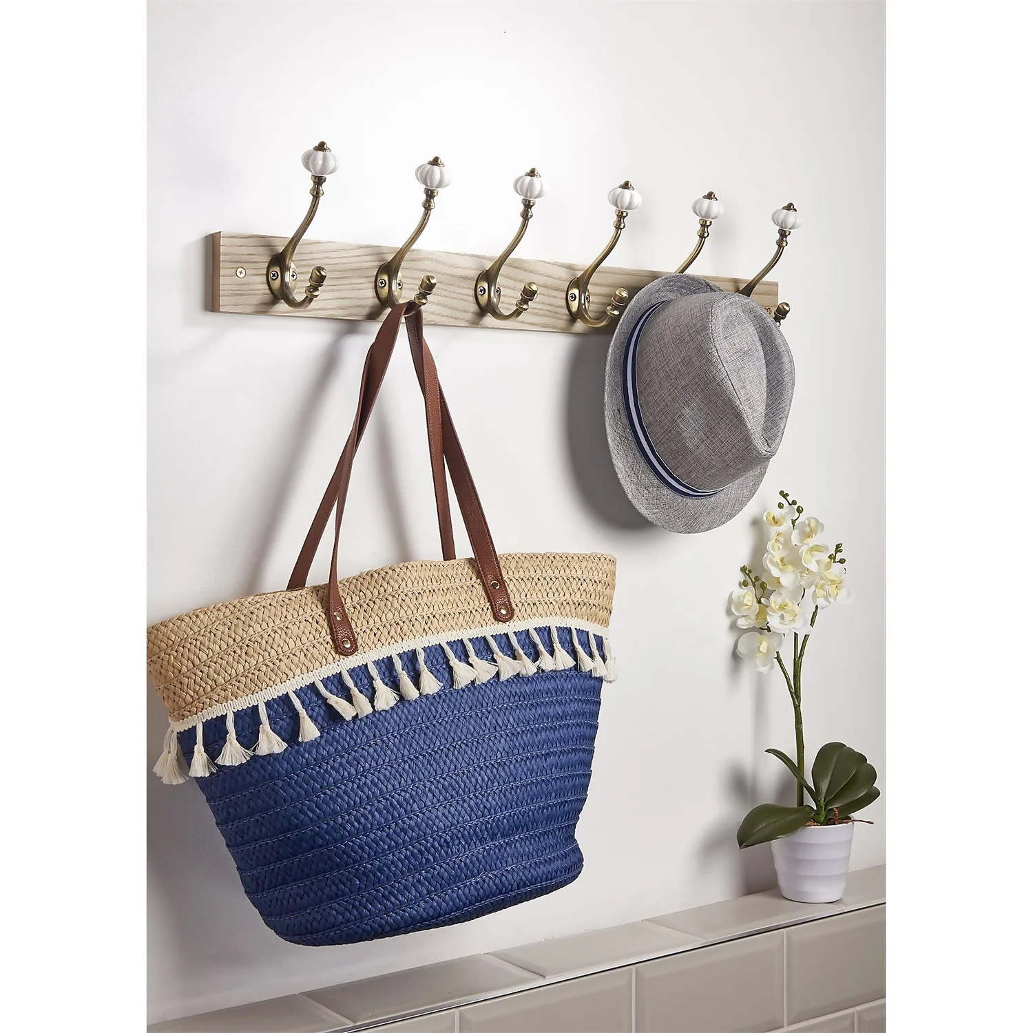 6 Ceramic Antique Brass Hook on Dark Rustic Board 6 Ceramic Antique Brass Hook On Dark Rustic Board -Famous Furniture Store 12839323 1924845859586421