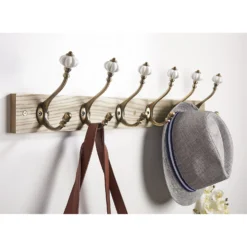 6 Ceramic Antique Brass Hook On Dark Rustic Board 2 6 Ceramic Antique Brass Hook On Dark Rustic Board -Famous Furniture Store 12839323 7074845859622106