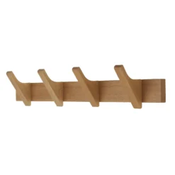 4 Hooks Wooden Strip Rail