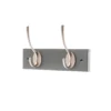2 Victorian Satin Nickel Hooks On Slate Grey Bloc Board