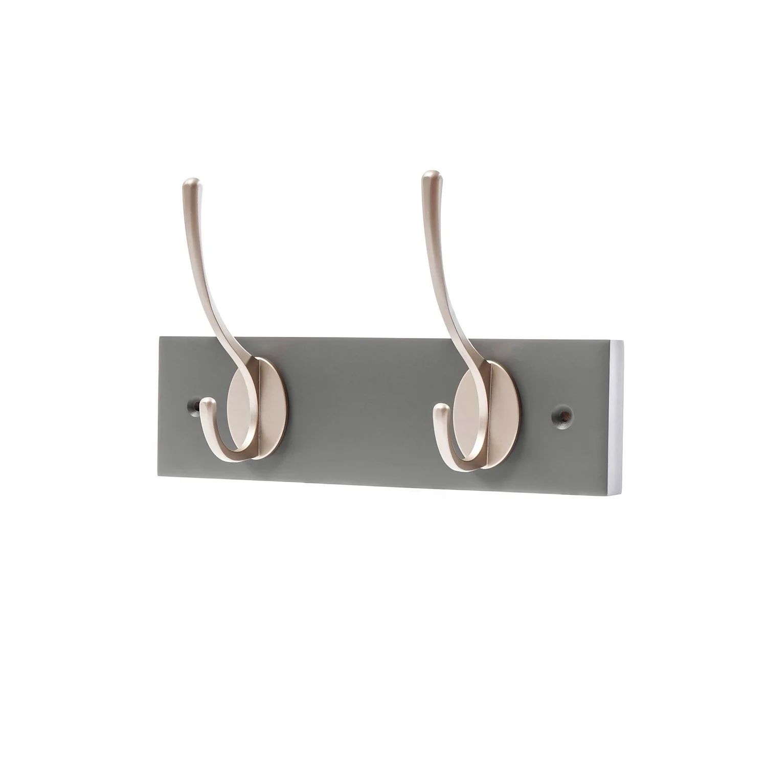 2 Victorian Satin Nickel Hooks on Slate Grey Bloc Board 2 Victorian Satin Nickel Hooks On Slate Grey Bloc Board -Famous Furniture Store 12839542 1744845861803901
