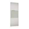 Linear Sliding Wardrobe Door 3 Panel White / Arctic White Glass With White Frame (W)914mm