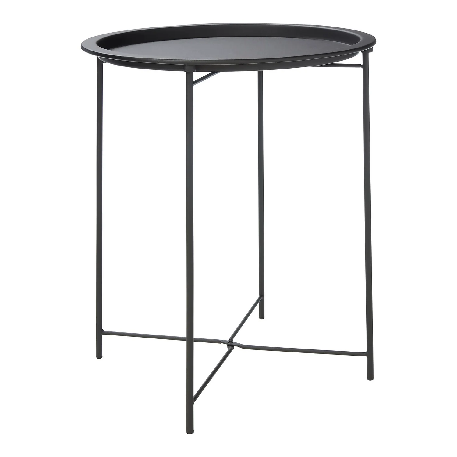 Metal Folding Side Table - Black Metal Folding Side Table - Black -Famous Furniture Store 12879001 6294940538636588