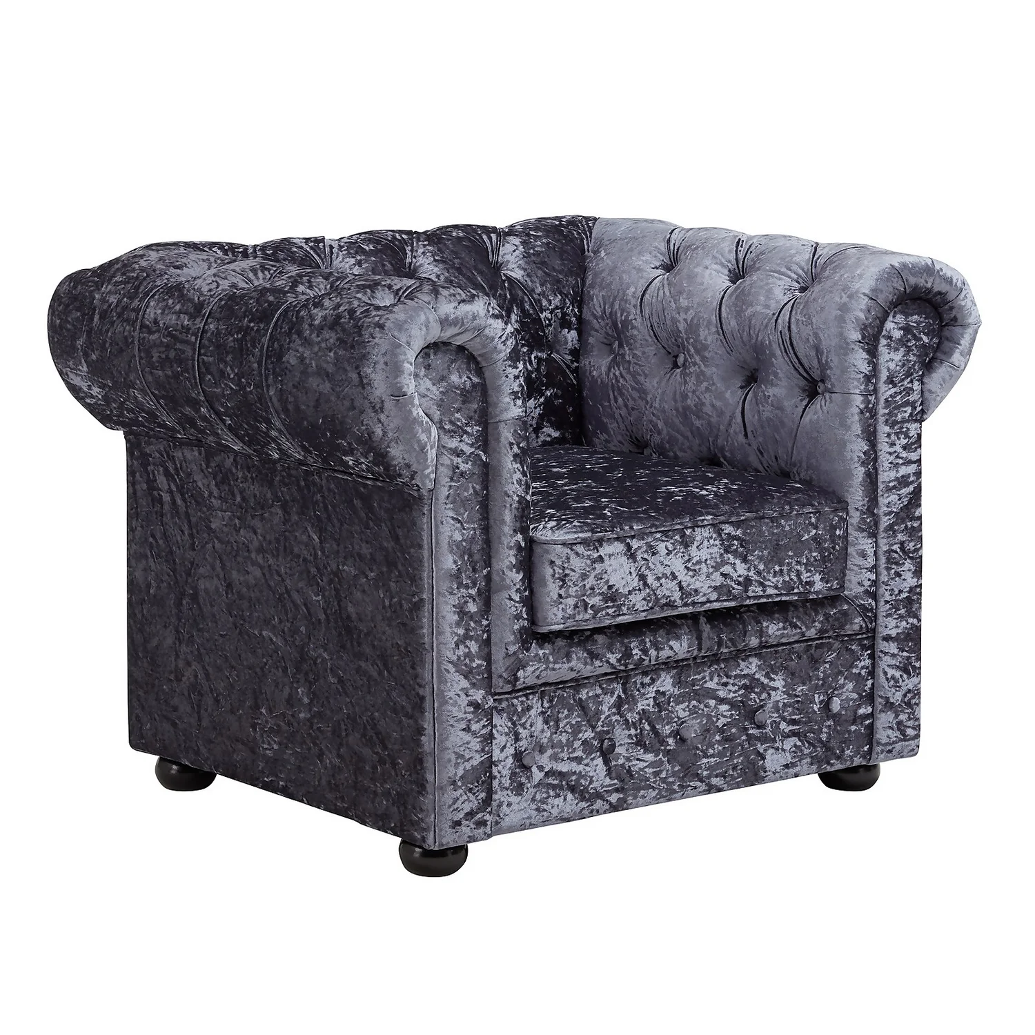 Chesterfield Crushed Velvet Armchair - Petrol Blue Chesterfield Crushed Velvet Armchair - Petrol Blue -Famous Furniture Store 12882324 9085036616365010