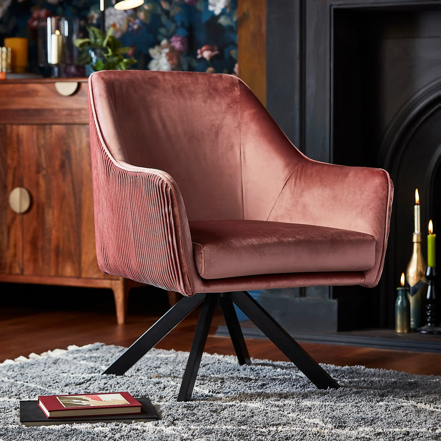 Pia Pleat Swivel Chair - Rose Pia Pleat Swivel Chair - Rose -Famous Furniture Store 12882869 1014887373293957