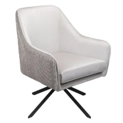 Pia Pleat Swivel Chair - Silver