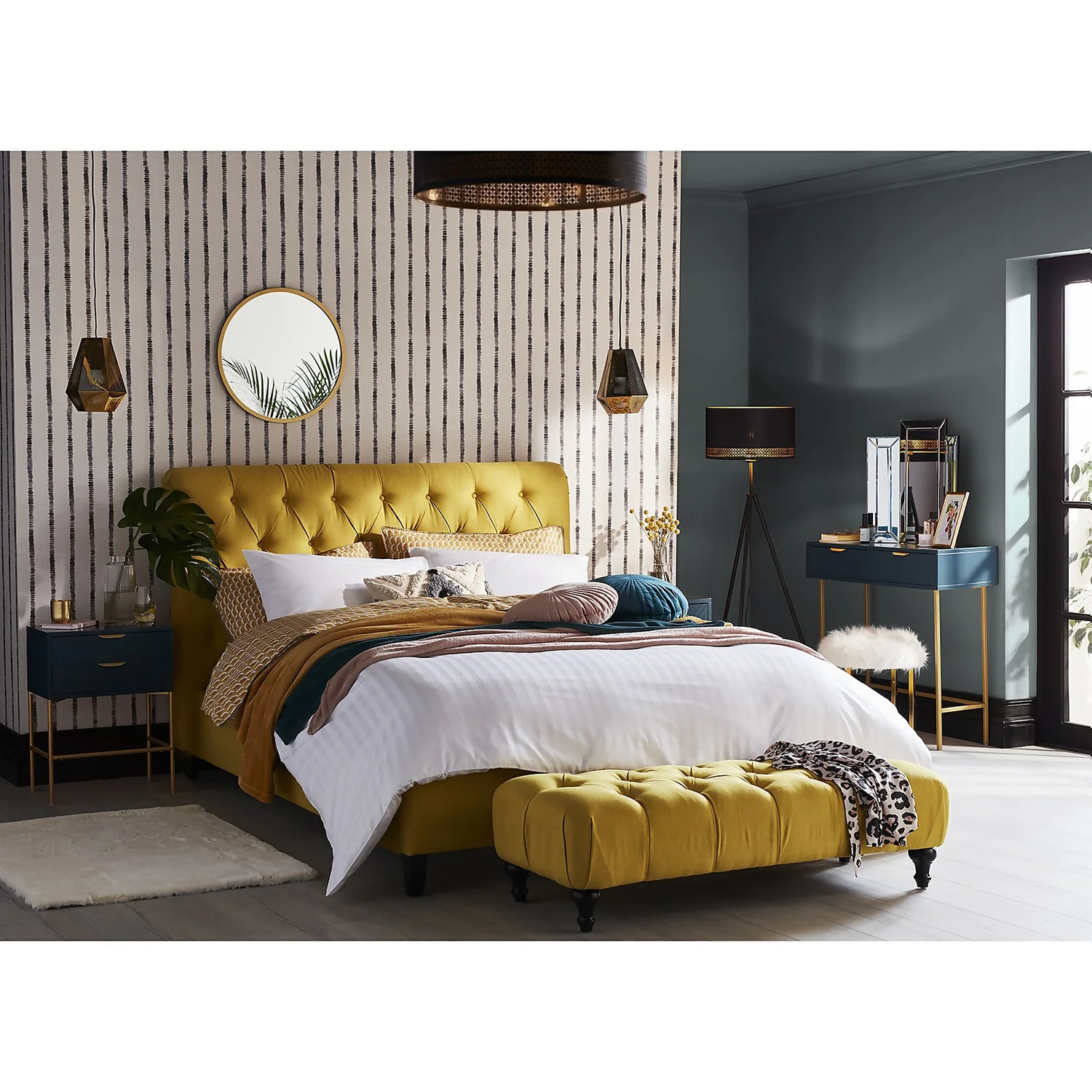 House Beautiful Trixie 2 Drawer Bedside Table - Blue House Beautiful Trixie 2 Drawer Bedside Table - Blue -Famous Furniture Store 12886098 7274862227875054