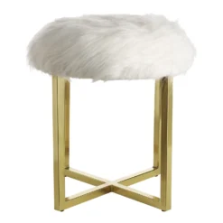 Mary Furry Stool - White 2 Mary Furry Stool - White -Famous Furniture Store 12887591 1934885834123224