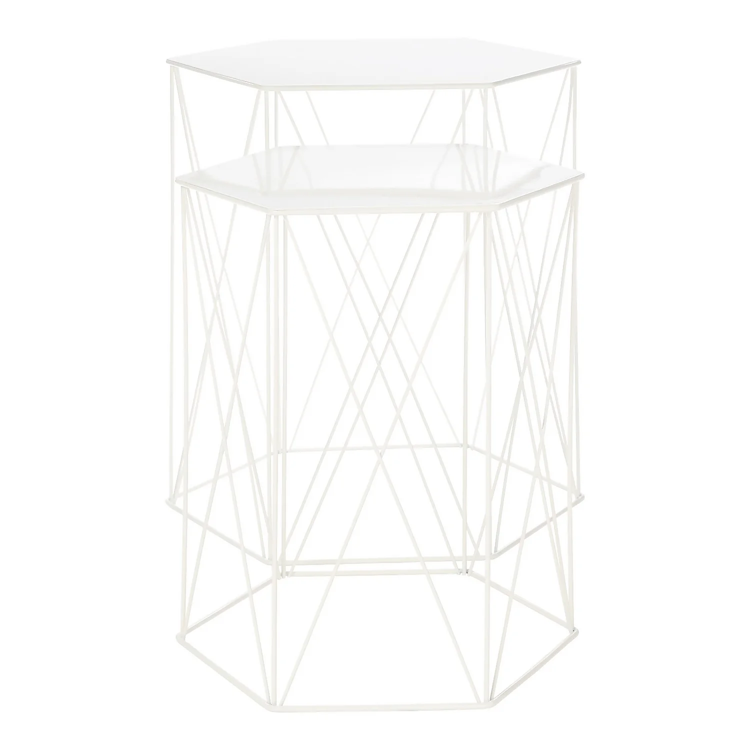 Hex Side Table Set Of 2 White Hex Side Table Set Of 2 White -Famous Furniture Store 12888151 1774947208365408