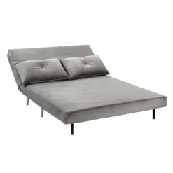 Freya Velvet Folding Sofa Bed - Grey 4 Freya Velvet Folding Sofa Bed - Grey -Famous Furniture Store 13222764 1194933444598958