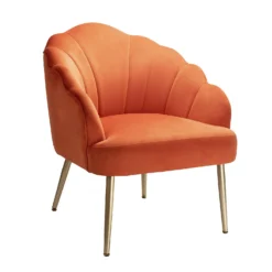 Sophia Scallop Occasional Chair - Burnt Orange