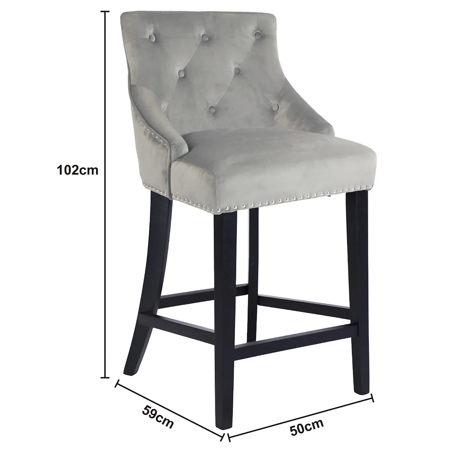 Annabelle Velvet Bar Stool - Grey Annabelle Velvet Bar Stool - Grey -Famous Furniture Store 13223761 2104927306648863