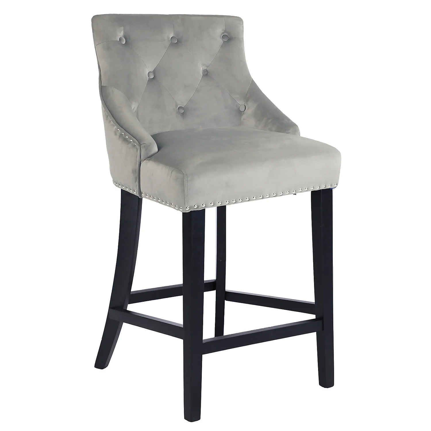 Annabelle Velvet Bar Stool - Grey Annabelle Velvet Bar Stool - Grey -Famous Furniture Store 13223761 4134927306457397