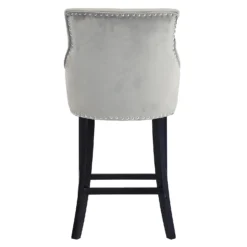Annabelle Velvet Bar Stool - Grey 5 Annabelle Velvet Bar Stool - Grey -Famous Furniture Store 13223761 5874927306625451