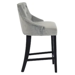 Annabelle Velvet Bar Stool - Grey 3 Annabelle Velvet Bar Stool - Grey -Famous Furniture Store 13223761 6864927306593222
