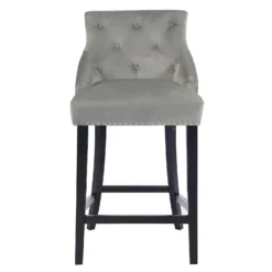 Annabelle Velvet Bar Stool - Grey 2 Annabelle Velvet Bar Stool - Grey -Famous Furniture Store 13223761 7994927306506681
