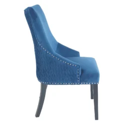 Annabelle Pleated Back Velvet Dining Chairs - Set Of 2 - Navy -Famous Furniture Store 13223766 1044926476936469