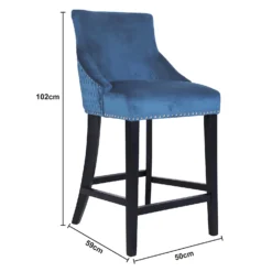 Annabelle Velvet Bar Stool - Navy 5 Annabelle Velvet Bar Stool - Navy -Famous Furniture Store 13223768 1374927306678845
