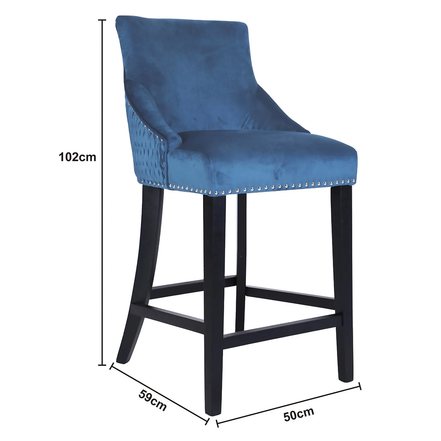 Annabelle Velvet Bar Stool - Navy Annabelle Velvet Bar Stool - Navy -Famous Furniture Store 13223768 1374927306678845