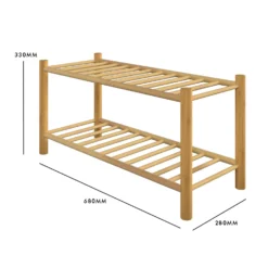 Living Elements 2 Tier Bamboo Shoe Rack 3 Living Elements 2 Tier Bamboo Shoe Rack -Famous Furniture Store 13231129 1384929069103455