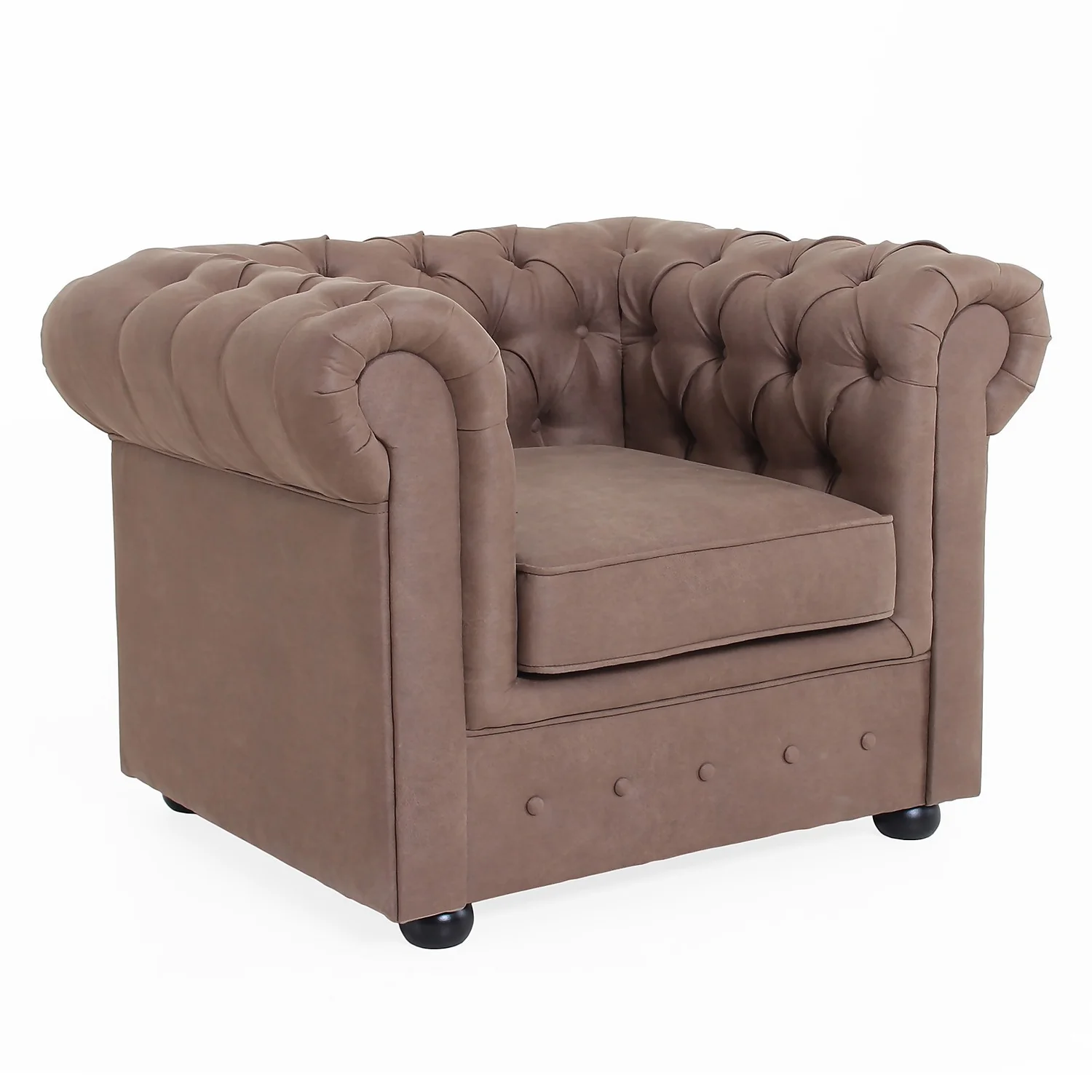 Chesterfield Faux Leather Armchair - Tan Chesterfield Faux Leather Armchair - Tan -Famous Furniture Store 13514410 1195036616364605