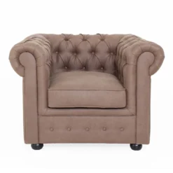 Chesterfield Faux Leather Armchair - Tan 2 Chesterfield Faux Leather Armchair - Tan -Famous Furniture Store 13514410 4174961771175333