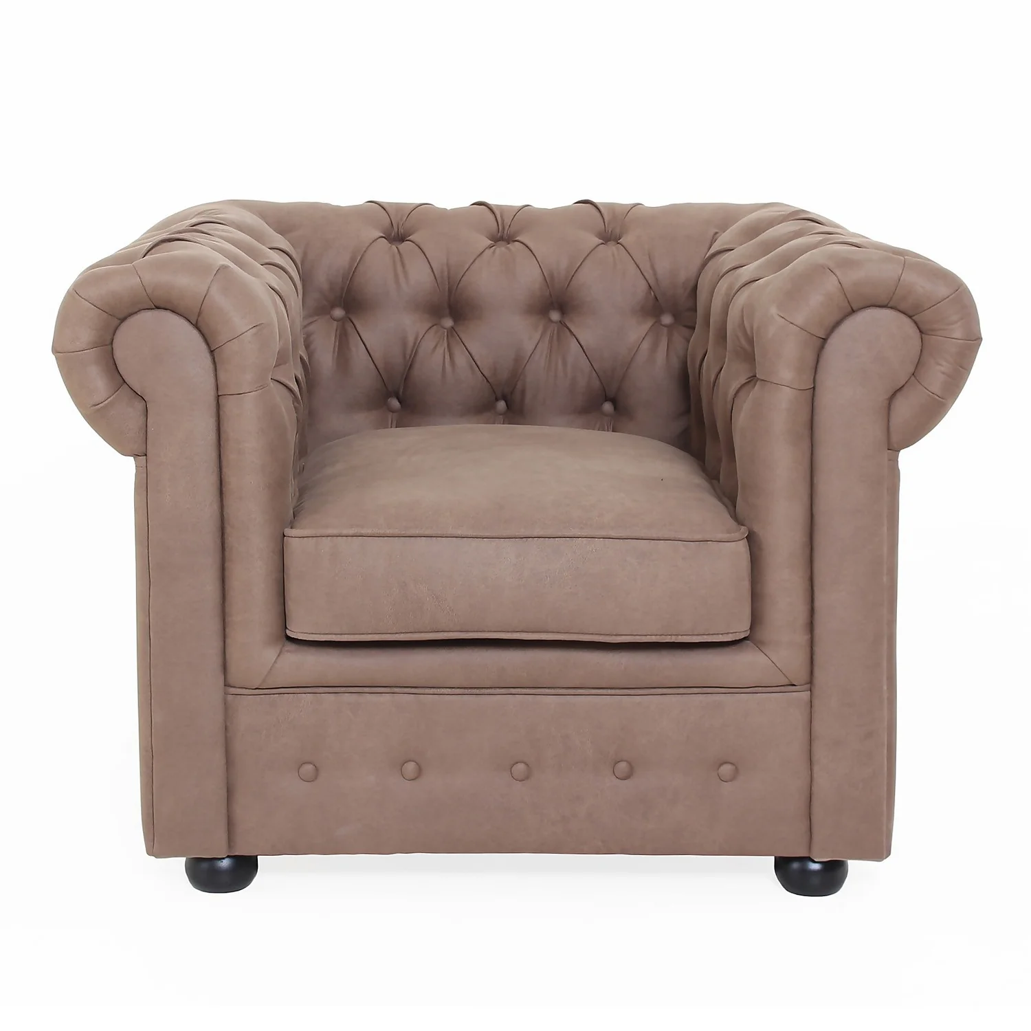 Chesterfield Faux Leather Armchair - Tan Chesterfield Faux Leather Armchair - Tan -Famous Furniture Store 13514410 4174961771175333